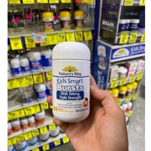Viên Uống DHA 300mg Nature's Way Kids Smart - Tăng Cường Phát Triển Não Bộ Trẻ Em 50 Viên - Vitamin Hỗ Trợ Sức Khỏe Mắt Cho Bé