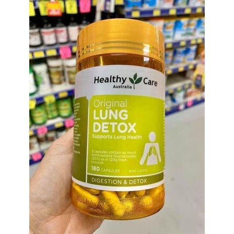 Viên uống thải độc phổi Healthy Care Úc - Hỗ trợ thanh lọc và bảo vệ phổi, tăng cường hô hấp - Hộp 180 viên