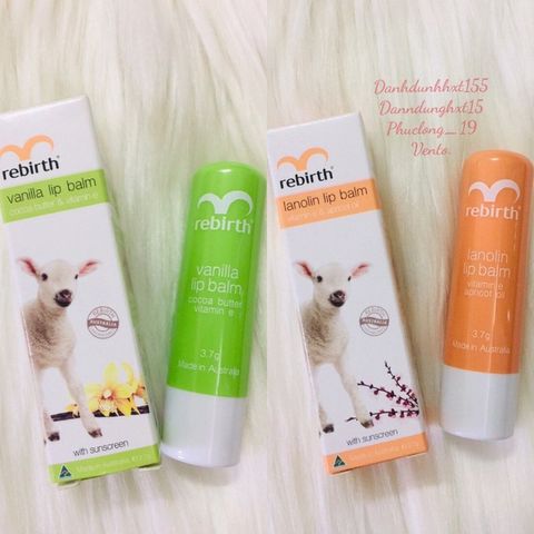 Son Dưỡng Môi Nhau Thai Cừu Rebirth - Dưỡng Ẩm, Chống Nắng SPF, Chiết Xuất Tự Nhiên, Hương Mơ Thơm, Phù Hợp Mọi Loại Da