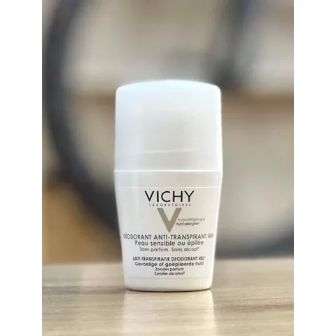 Lăn Khử Mùi Vichy - Giảm Tiết Mồ Hôi 48h, Không Mùi, Không Ố Vàng Áo, Hàng Pháp Chính Hãng cho Da Nhạy Cảm, Nam Nữ Sử Dụng