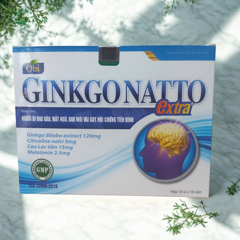Viên Uống GINKGONATTO Extra - Hỗ Trợ Giảm Đau Đầu, Mất Ngủ, Tăng Cường Tuần Hoàn Máu Não, An Thần Tự Nhiên