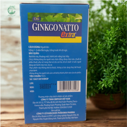 Viên Uống GINKGONATTO Extra - Hỗ Trợ Giảm Đau Đầu, Mất Ngủ, Tăng Cường Tuần Hoàn Máu Não, An Thần Tự Nhiên
