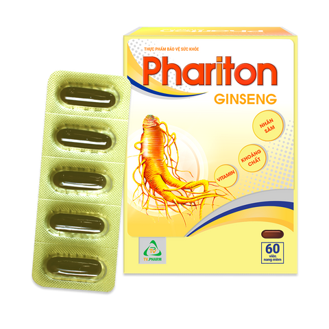 Phariton Ginseng TV.Pharm - Viên Nang Mềm Hỗ Trợ Sức Khỏe và Năng Lượng, Vitamin và Khoáng Chất Dành Cho Người Suy Nhược Cơ Thể (60 Viên)