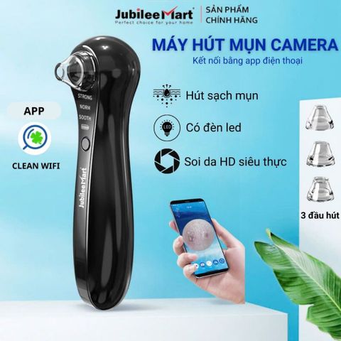 Máy Hút Mụn Đầu Đen Tích Hợp Camera Jubilee Mart - Hút Mụn Cầm Tay 3 Đầu Soi Da Chuyên Nghiệp, Làm Sạch Mụn Nhờn Hiệu Quả