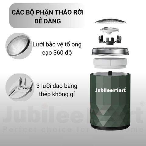 Máy Cạo Râu Mini Jubilee Mart Type-C 3W - Cạo Râu Nhanh Chóng, Tiện Lợi, An Toàn Cho Da, Thiết Kế Nhỏ Gọn, Dễ Dàng Mang Theo