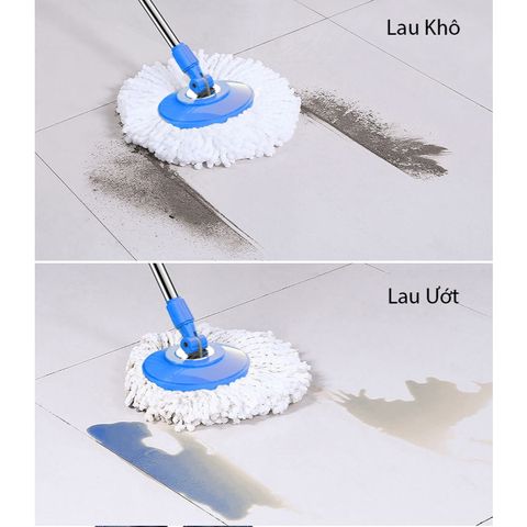 Cây Lau Nhà Thông Minh Đa Năng 360 Độ Jubilee Mart - Combo 3 Bông Lau Microfiber Chống Xước, Dễ Sử Dụng cho Nhà Sạch Sẽ