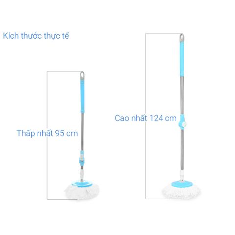 Cây Lau Nhà Thông Minh Đa Năng 360 Độ Jubilee Mart - Combo 3 Bông Lau Microfiber Chống Xước, Dễ Sử Dụng cho Nhà Sạch Sẽ
