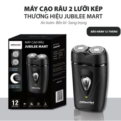Máy Cạo Râu 2 Lưỡi Kép JUBILEE MART - Siêu Bền, Sạc Type-C, An Toàn Cho Da, Dễ Dàng Vệ Sinh