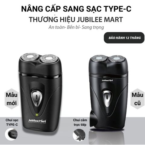 Máy Cạo Râu 2 Lưỡi Kép JUBILEE MART - Siêu Bền, Sạc Type-C, An Toàn Cho Da, Dễ Dàng Vệ Sinh