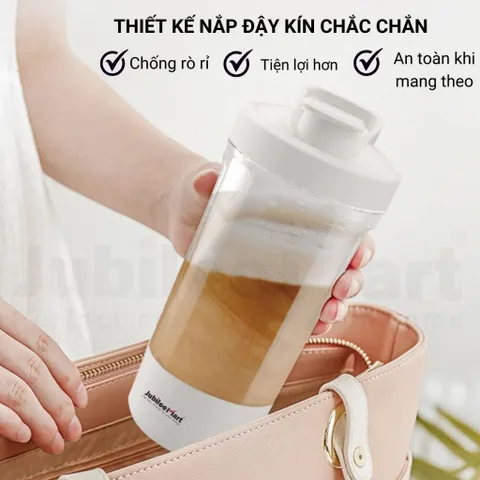 Ly Tự Khuấy Sữa Cà Phê Cầm Tay Mini Jubilee Mart, Ly Khuấy Thông Minh 400ML