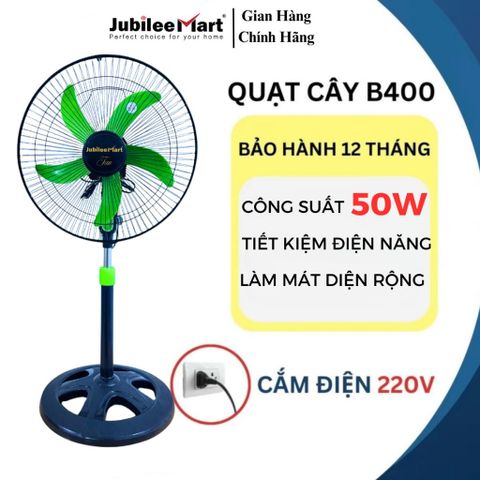 Quạt Đứng JubileeMart 5 Cánh Siêu Mát - Công Suất 47W, Lưu Lượng Gió 1500 M3/H, Bảo Hành 2 Năm, Tiết Kiệm Điện, Hoạt Động Êm Ái