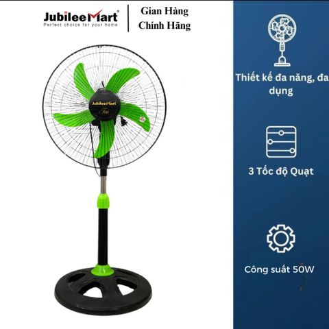 Quạt Đứng JubileeMart 5 Cánh Siêu Mát - Công Suất 47W, Lưu Lượng Gió 1500 M3/H, Bảo Hành 2 Năm, Tiết Kiệm Điện, Hoạt Động Êm Ái