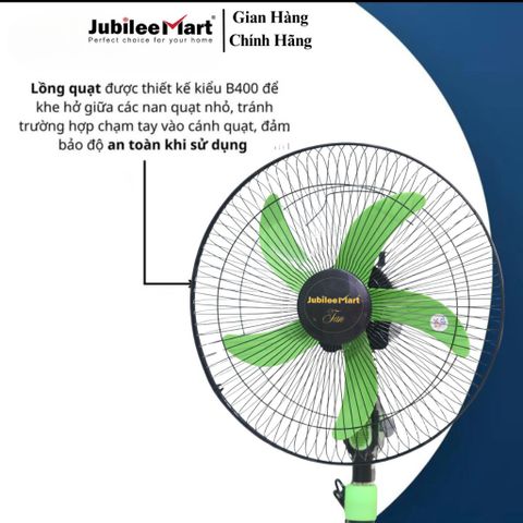 Quạt Đứng JubileeMart 5 Cánh Siêu Mát - Công Suất 47W, Lưu Lượng Gió 1500 M3/H, Bảo Hành 2 Năm, Tiết Kiệm Điện, Hoạt Động Êm Ái