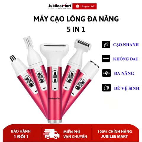 Máy Cạo Lông Mini Cầm Tay Jubilee Mart 5 in 1 - Tông Đơ Đa Năng Chống Nước, Triệt Lông An Toàn, Hiệu Quả Tại Nhà
