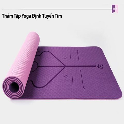 Thảm Tập Yoga Định Tuyến 2 Lớp TPE Chống Trượt Jubilee Mart - Tặng Kèm Túi Đựng, Giúp Cải Thiện Tư Thế Tập Luyện An Toàn