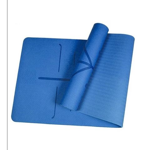 Thảm Tập Yoga Định Tuyến 2 Lớp TPE Chống Trượt Jubilee Mart - Tặng Kèm Túi Đựng, Giúp Cải Thiện Tư Thế Tập Luyện An Toàn