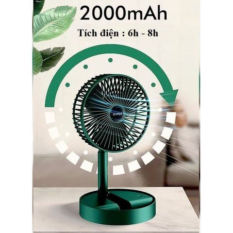 Quạt Tích Điện Mini SUPER FAN 3 Tốc Độ Gió - Gấp Gọn, Tiện Lợi, Tiết Kiệm Điện Năng Cho Mọi Không Gian