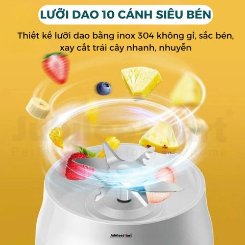 Máy Xay Sinh Tố Mini Jubilee Mart 450ML - Công Suất 40W, 10 Lưỡi Dao Inox Siêu Bén, Lý Tưởng Cho Gia Đình và Cá Nhân