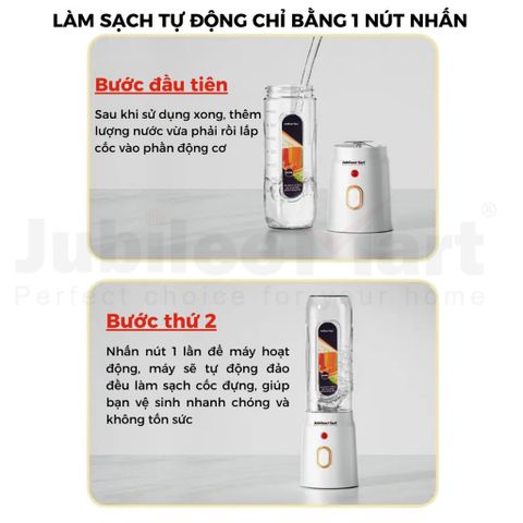 Máy Xay Sinh Tố Mini Jubilee Mart 450ML - Công Suất 40W, 10 Lưỡi Dao Inox Siêu Bén, Lý Tưởng Cho Gia Đình và Cá Nhân
