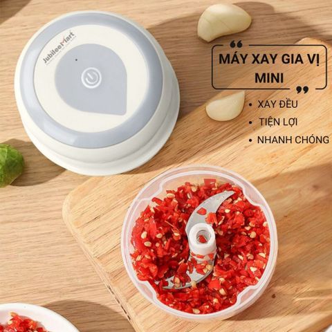 Máy Xay Tỏi Ớt Mini JubileeMart - Kéo Tay Tiện Dụng, Dung Tích 250ml, Xay Nhanh Chóng, Phù Hợp Nếu Bạn Yêu Thích Nấu Nướng