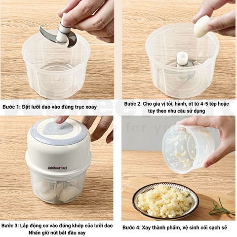 Máy Xay Tỏi Ớt Mini JubileeMart - Kéo Tay Tiện Dụng, Dung Tích 250ml, Xay Nhanh Chóng, Phù Hợp Nếu Bạn Yêu Thích Nấu Nướng