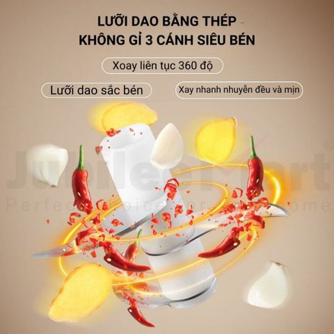 Máy Xay Tỏi Ớt Mini JubileeMart - Kéo Tay Tiện Dụng, Dung Tích 250ml, Xay Nhanh Chóng, Phù Hợp Nếu Bạn Yêu Thích Nấu Nướng
