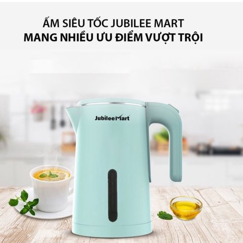 Ấm Đun Siêu Tốc Jubilee Mart 1.8L - 3 Lớp Chống Bỏng - Thiết Kế Sang Trọng, Đun Nước Nhanh 1500W, An Toàn cho Sức Khỏe