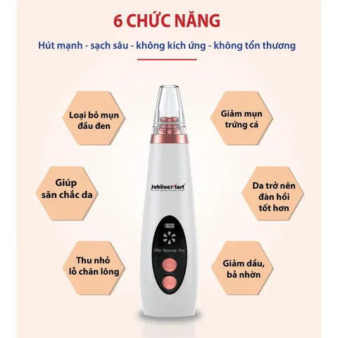 Máy hút mụn đầu đen JUBILEE MART làm sạch lỗ chân lông kèm 5 đầu hút PHÙ HỢP VỚI MỌI LOẠI DA 275684