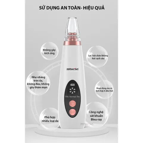 Máy hút mụn đầu đen JUBILEE MART làm sạch lỗ chân lông kèm 5 đầu hút PHÙ HỢP VỚI MỌI LOẠI DA 275684