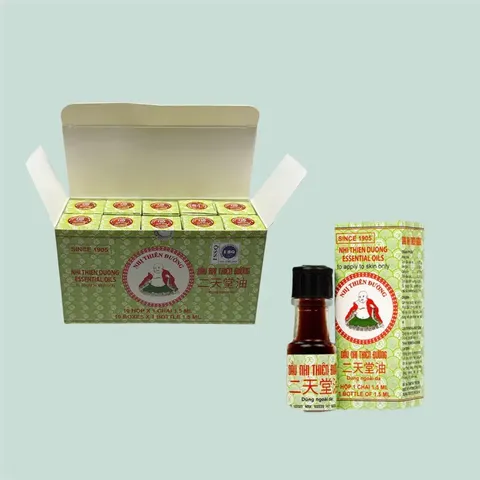 Dầu Nhị Thiên Đường 1.5ml - Hỗ Trợ Cảm Mạo, Phong Hàn, Sổ Mũi - Sản Phẩm Thảo Dược Truyền Thống Việt Nam