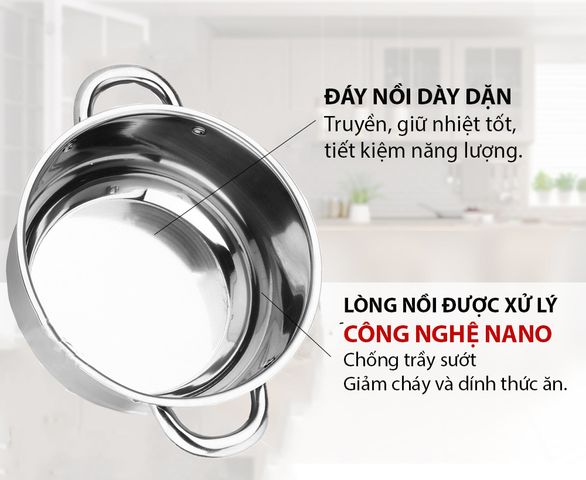 Bộ 3 Nồi Inox 430 Cao Cấp Jubilee Mart - Nồi Chịu Nhiệt Dùng Bếp Gas, Bếp Từ, Cho Gia Đình 2-6 Người, Bảo Hành 24 Tháng