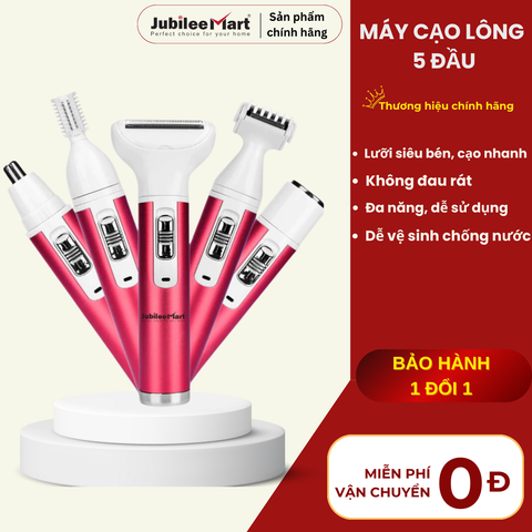 Máy Cạo Lông Mini Cầm Tay Jubilee Mart 5 in 1 - Tông Đơ Đa Năng Chống Nước, Triệt Lông An Toàn, Hiệu Quả Tại Nhà