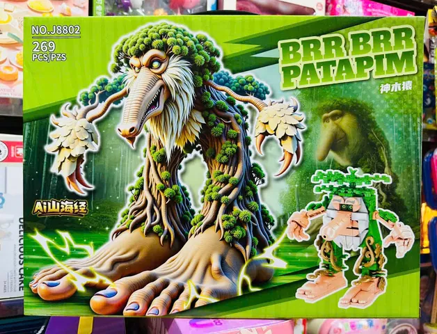 Bộ lắp ráp J8802 Vũ trụ Italian Brain Rot Khỉ vòi cây Brr Brr Patapim