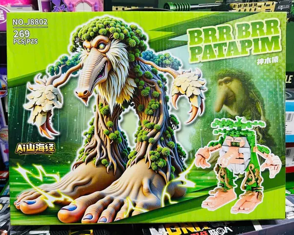 Bộ lắp ráp J8802 Vũ trụ Italian Brain Rot Khỉ vòi cây Brr Brr Patapim