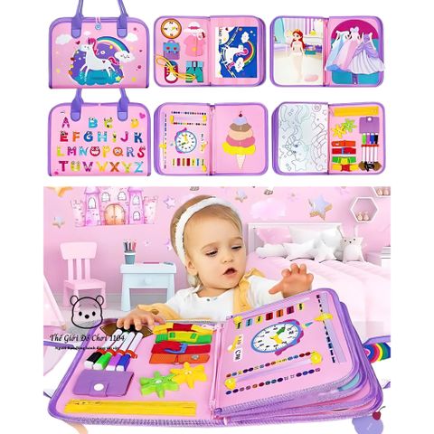 Giỏ Xách Bận Rộn 7in1 Ngựa Pony - Đồ Chơi Montessori Học Kỹ Năng Cho Bé 2-6 Tuổi, Tiện Lợi và Đáng Yêu