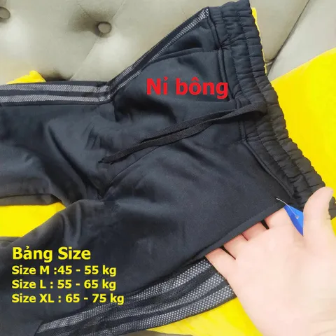 Quần Thể Thao Nỉ Jogger Phối Sọc Lưới, Chất Dày Đẹp, Unisex, Thời Trang Đi Dạo và Tập Gym, Size M-L-XL (45-75kg)