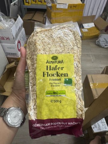 Yến Mạch Đức Alnatura Hafer Flocken 500g - Bữa Sáng Lý Tưởng, Giàu Chất Xơ và Năng Lượng, Hỗ Trợ Tiêu Hóa và Kiểm Soát Cân Nặng