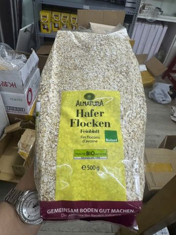 Yến Mạch Đức Alnatura Hafer Flocken 500g - Bữa Sáng Lý Tưởng, Giàu Chất Xơ và Năng Lượng, Hỗ Trợ Tiêu Hóa và Kiểm Soát Cân Nặng