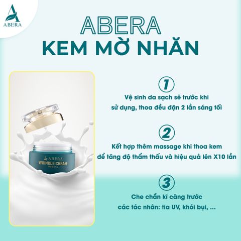 Kem Mờ Nhăn Abera 20g - Dưỡng Ẩm, Làm Mờ Nếp Nhăn, Ngăn Ngừa Lão Hóa, Giúp Da Căng Mịn, Trẻ Trung