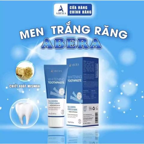 Kem Đánh Răng Abera 100g - Hỗ Trợ Làm Trắng Răng, Làm Sạch Mảng Bám, Không Ê Buốt, An Toàn Cho Người Lớn & Trẻ Em Từ 2 Tuổi