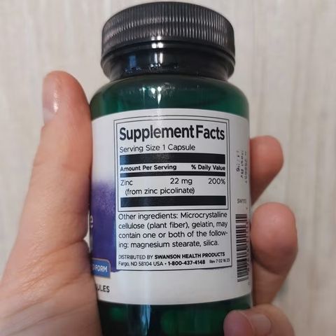 Viên uống kẽm Picolinate Swanson USA 22mg - Hỗ trợ miễn dịch, làm đẹp da, 60 viên cho người ăn chay và sức khỏe tổng thể