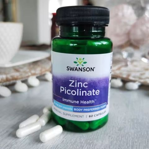 Viên uống kẽm Picolinate Swanson USA 22mg - Hỗ trợ miễn dịch, làm đẹp da, 60 viên cho người ăn chay và sức khỏe tổng thể
