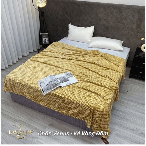 Chăn Lông Cừu VENUS Lasante 2mx2.3m Siêu Nhẹ, 1 Lớp Chất Liệu Hữu Cơ, Dùng Tại Văn Phòng hoặc Sofa, Mùa Se Lạnh