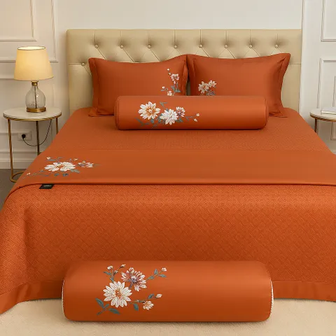 Bộ chăn ga 5 món Lasante chất vải Modal/Tencel mát lạnh kích thước 1m6/1m8/2m/ Freesize chính hãng
