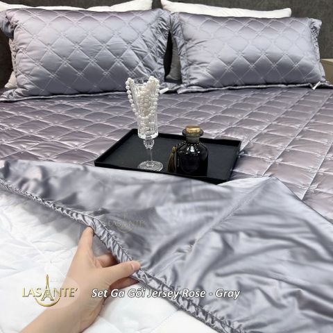 Bộ Ga Gối Lụa Jersey LASANTE Cao Cấp – Êm Ái, Co Giãn Nhẹ, Thoáng Mát Cho Phòng Ngủ Hiện Đại, Chất Liệu Thoáng Khí