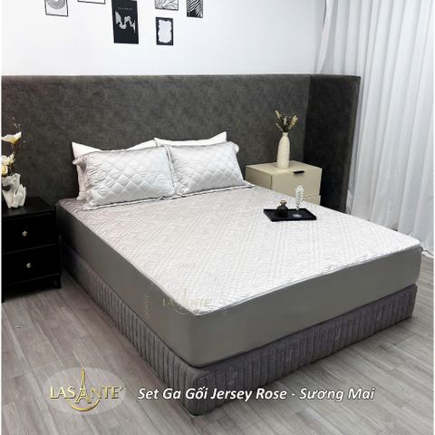 Bộ Ga Gối Lụa Jersey LASANTE Cao Cấp – Êm Ái, Co Giãn Nhẹ, Thoáng Mát Cho Phòng Ngủ Hiện Đại, Chất Liệu Thoáng Khí