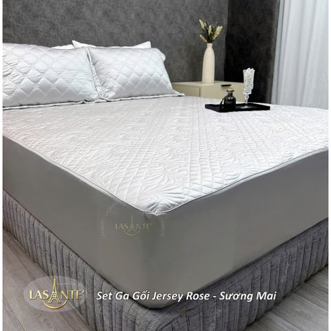 Bộ Ga Gối Lụa Jersey LASANTE Cao Cấp – Êm Ái, Co Giãn Nhẹ, Thoáng Mát Cho Phòng Ngủ Hiện Đại, Chất Liệu Thoáng Khí