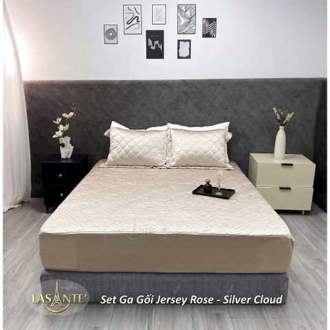 Bộ Ga Gối Lụa Jersey LASANTE Cao Cấp – Êm Ái, Co Giãn Nhẹ, Thoáng Mát Cho Phòng Ngủ Hiện Đại, Chất Liệu Thoáng Khí