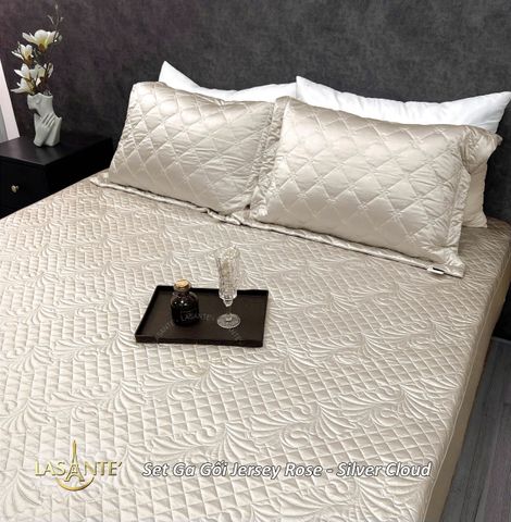 Bộ Ga Gối Lụa Jersey LASANTE Cao Cấp – Êm Ái, Co Giãn Nhẹ, Thoáng Mát Cho Phòng Ngủ Hiện Đại, Chất Liệu Thoáng Khí