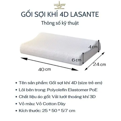 Gối Ngủ Thoáng Khí Cho Bé 3-15 Tuổi 25x40cm - Giúp Ngủ Ngon, Nâng Đỡ Cột Sống, Chất Liệu Cotton An Toàn, Giặt Được Bằng Nước